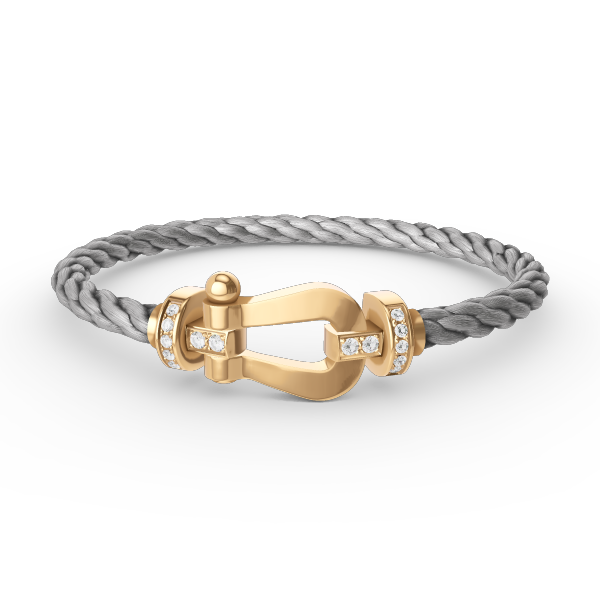 [⭐Haelin Jewelry]FORCE LARGE HORSESHOE HALF DIAMOND BRACELET GOLD