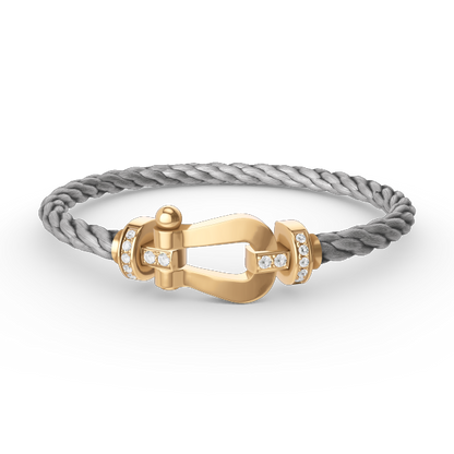 [⭐Haelin Jewelry]FORCE LARGE HORSESHOE HALF DIAMOND BRACELET GOLD