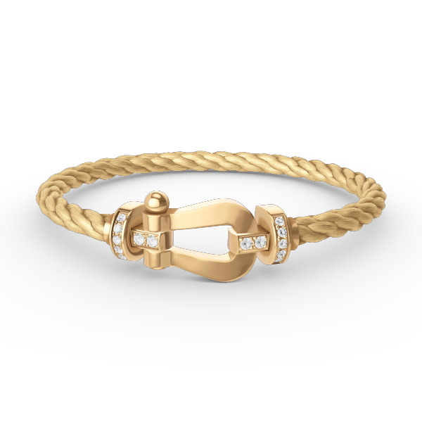 [⭐Haelin Jewelry]FORCE LARGE HORSESHOE HALF DIAMOND BRACELET GOLD
