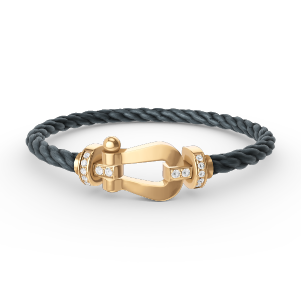 [⭐Haelin Jewelry]FORCE LARGE HORSESHOE HALF DIAMOND BRACELET GOLD