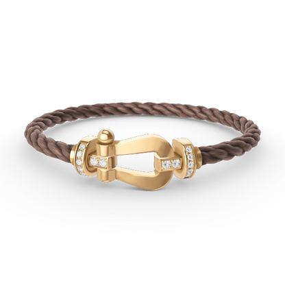 [⭐Haelin Jewelry]FORCE LARGE HORSESHOE HALF DIAMOND BRACELET GOLD