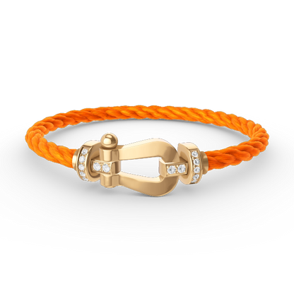 [⭐Haelin Jewelry]FORCE LARGE HORSESHOE HALF DIAMOND BRACELET GOLD