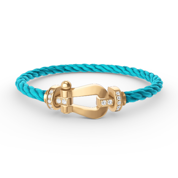 [⭐Haelin Jewelry]FORCE LARGE HORSESHOE HALF DIAMOND BRACELET GOLD