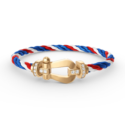 [⭐Haelin Jewelry]FORCE LARGE HORSESHOE HALF DIAMOND BRACELET GOLD