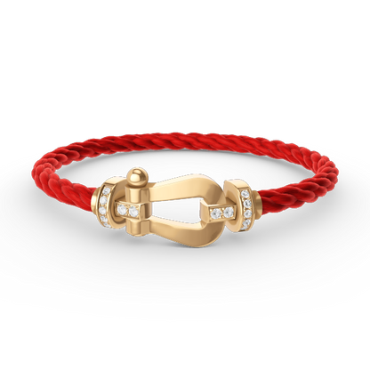 [⭐Haelin Jewelry]FORCE LARGE HORSESHOE HALF DIAMOND BRACELET GOLD