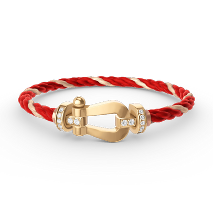 [⭐Haelin Jewelry]FORCE LARGE HORSESHOE HALF DIAMOND BRACELET GOLD