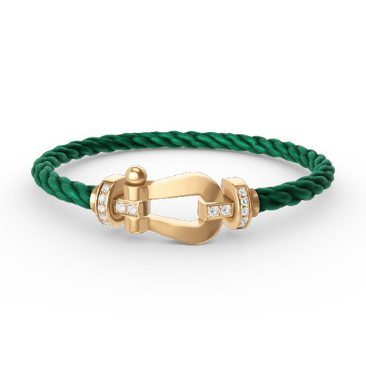 [⭐Haelin Jewelry]FORCE LARGE HORSESHOE HALF DIAMOND BRACELET GOLD
