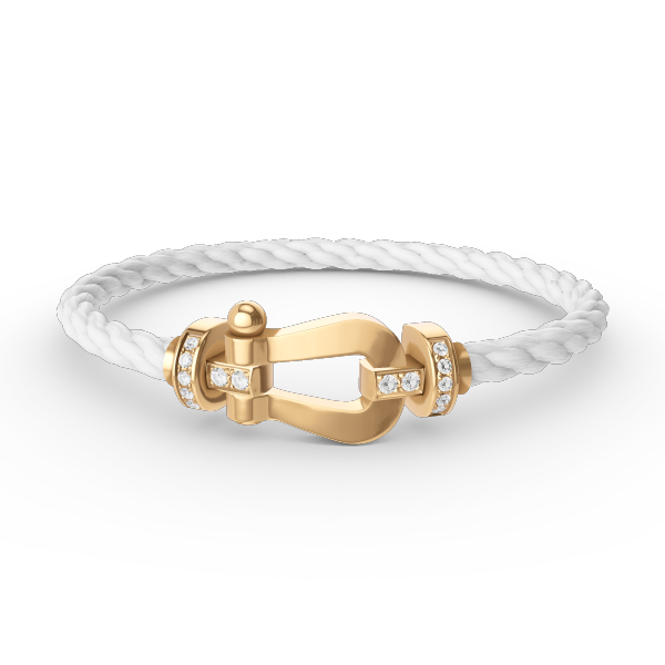 [⭐Haelin Jewelry]FORCE LARGE HORSESHOE HALF DIAMOND BRACELET GOLD