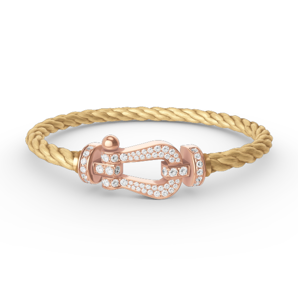 [⭐Haelin Jewelry]FORCE LARGE HORSESHOE FULL DIAMOND BRACELET ROSE GOLD