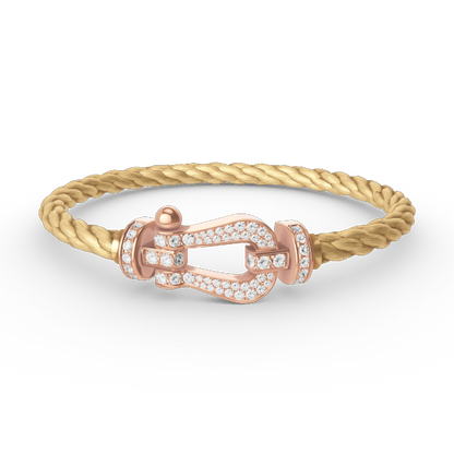 [⭐Haelin Jewelry]FORCE LARGE HORSESHOE FULL DIAMOND BRACELET ROSE GOLD