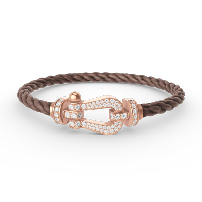 [⭐Haelin Jewelry]FORCE LARGE HORSESHOE FULL DIAMOND BRACELET ROSE GOLD