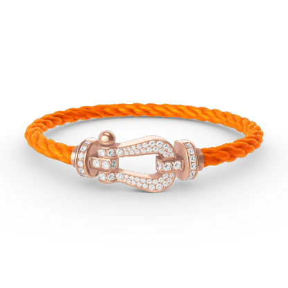 [⭐Haelin Jewelry]FORCE LARGE HORSESHOE FULL DIAMOND BRACELET ROSE GOLD