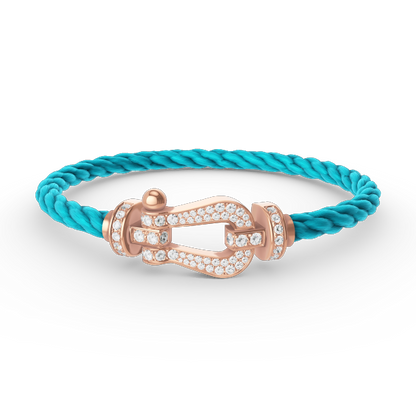 [⭐Haelin Jewelry]FORCE LARGE HORSESHOE FULL DIAMOND BRACELET ROSE GOLD