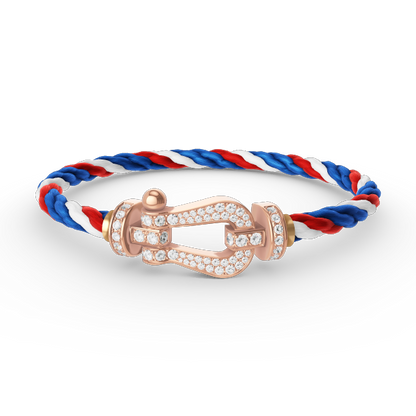 [⭐Haelin Jewelry]FORCE LARGE HORSESHOE FULL DIAMOND BRACELET ROSE GOLD