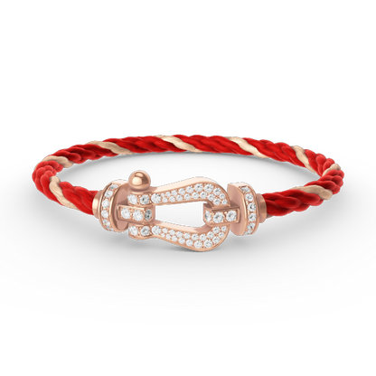 [⭐Haelin Jewelry]FORCE LARGE HORSESHOE FULL DIAMOND BRACELET ROSE GOLD