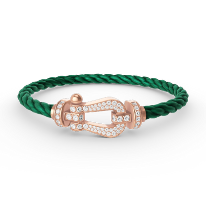 [⭐Haelin Jewelry]FORCE LARGE HORSESHOE FULL DIAMOND BRACELET ROSE GOLD