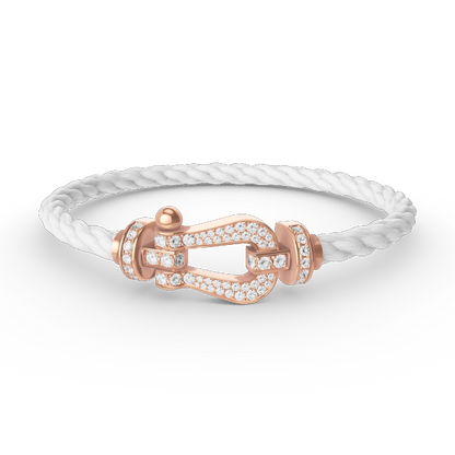[⭐Haelin Jewelry]FORCE LARGE HORSESHOE FULL DIAMOND BRACELET ROSE GOLD