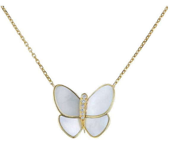 [⭐Haelin Jewelry]BUTTERFLY GOLD MOP DIAMOND NECKLACE