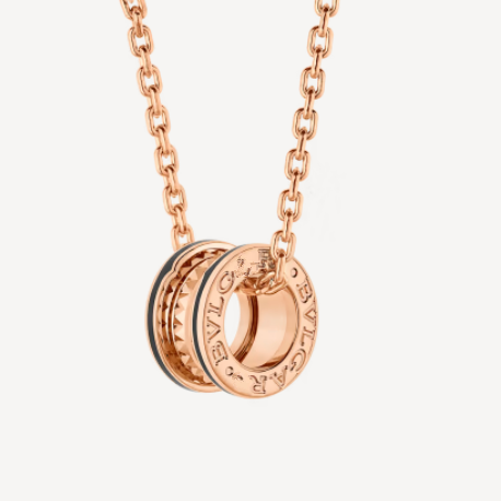 [⭐Haelin Jewelry]ZERO 1 ROCK PEDANT PINK GOLD BLACK NECKLACE