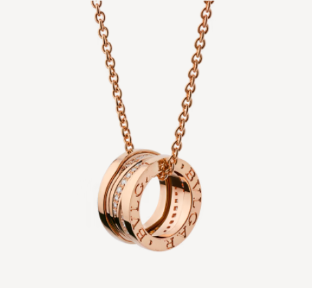 [⭐Haelin Jewelry]ZERO 1 PINK GOLD DIAMOND NECKLACE
