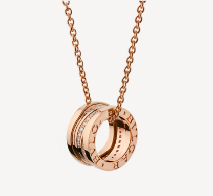 [⭐Haelin Jewelry]ZERO 1 PINK GOLD DIAMOND NECKLACE
