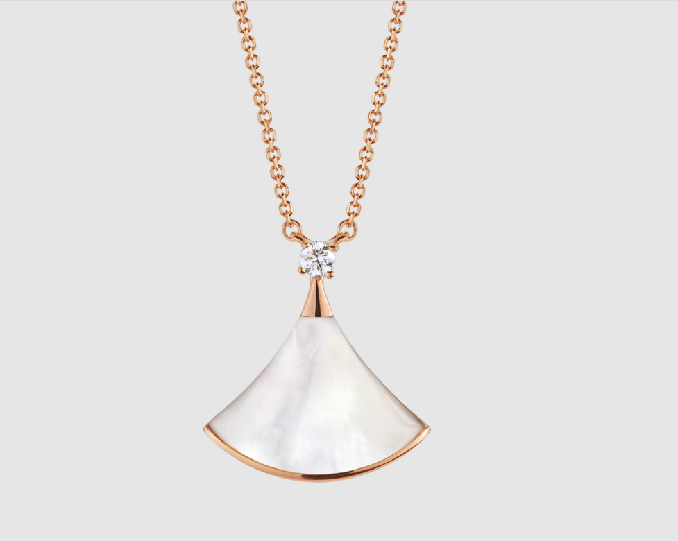 [⭐Haelin Jewelry]DREAM NECKLACE WHITE MOP PINK GOLD 1 DIAMOND