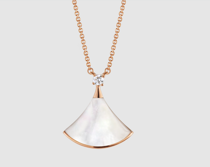 [⭐Haelin Jewelry]DREAM NECKLACE WHITE MOP PINK GOLD 1 DIAMOND
