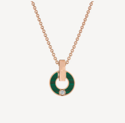 [⭐Haelin Jewelry]GARI NECKLACE PINK GOLD MALACHITE