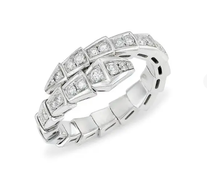 [⭐Haelin Jewelry]SERPENTI RING SILVER DIAMOND PAVED 4MM
