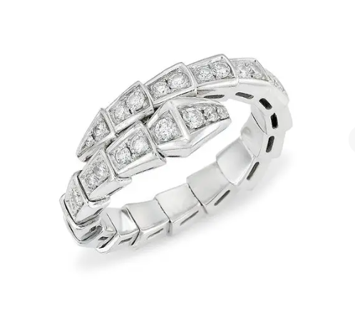 [⭐Haelin Jewelry]SERPENTI RING SILVER DIAMOND PAVED 4MM