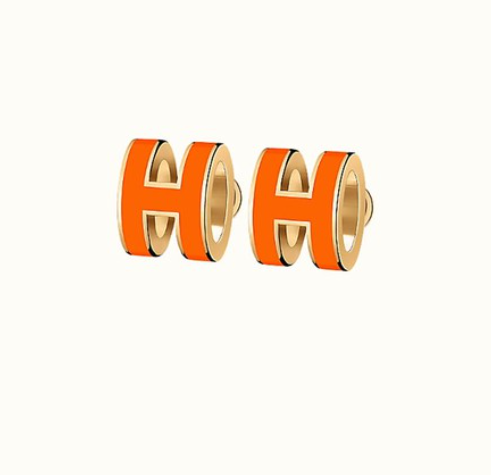 [⭐Haelin Jewelry]MINI POP H EARRINGS ORANGE