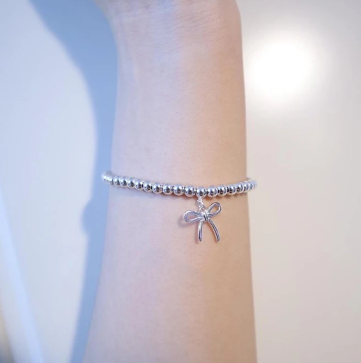 [Haelin Jewelry]STERLING SILVER BOW BEAD BRACELET