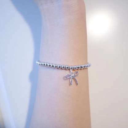 [Haelin Jewelry]STERLING SILVER BOW BEAD BRACELET