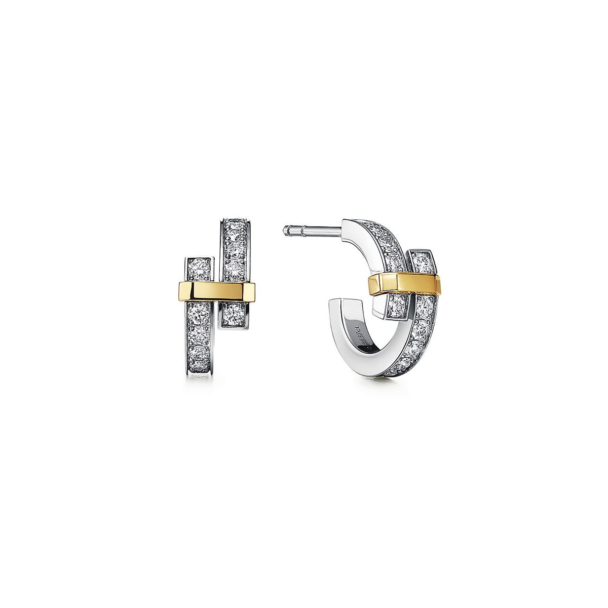 [Haelin Jewelry]EDGE DIAMOND PINK GOLD EARRINGS