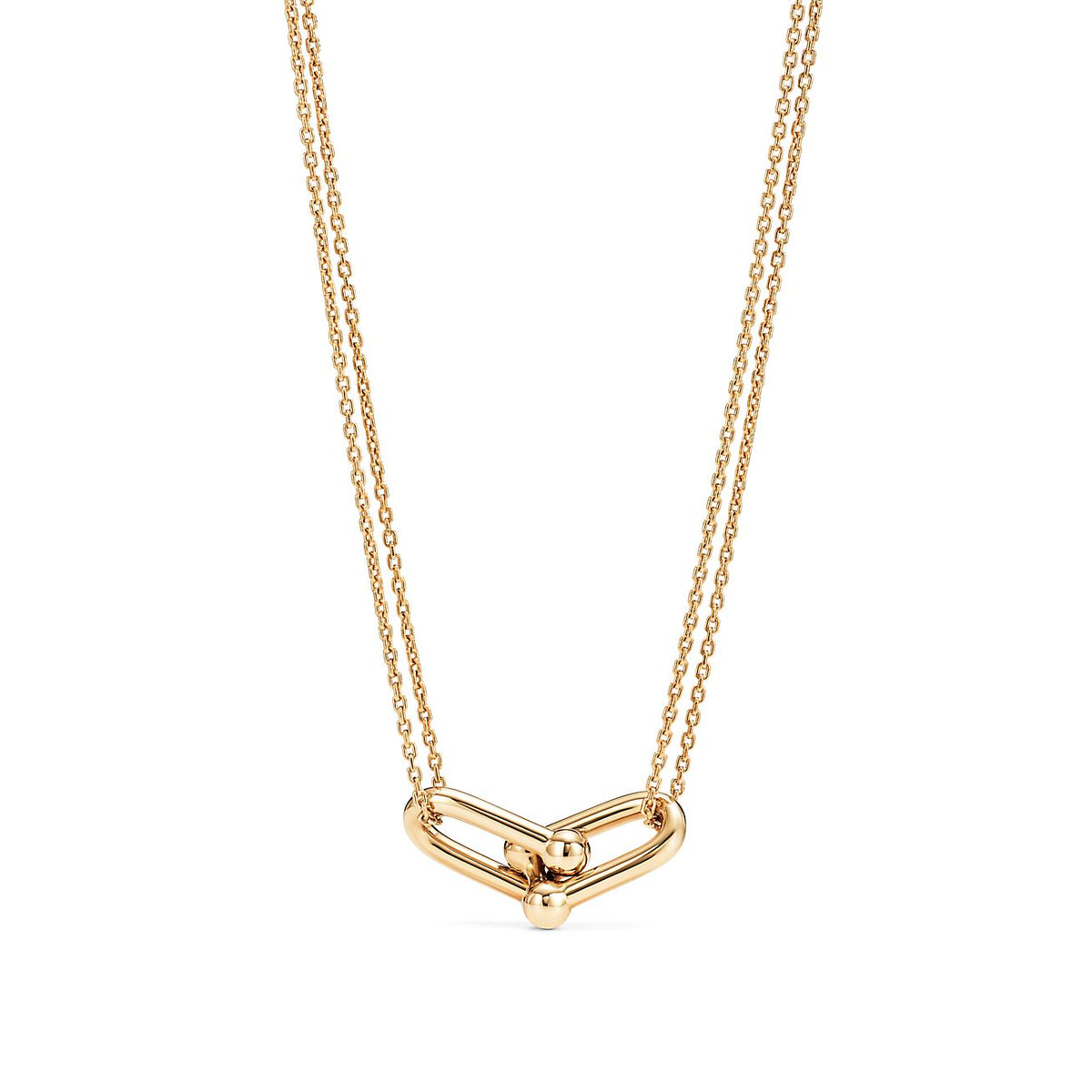 [Haelin Jewelry]HARDWEAR GOLD DOUBLE LINK NECKLACE