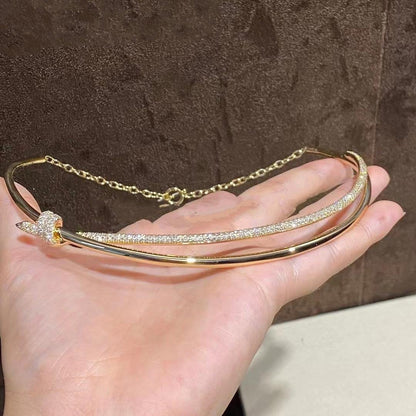 [Haelin Jewelry]KNOT DOUBLE ROW NECKLACE IN YELLOW GOLD WITH DIAMONDS