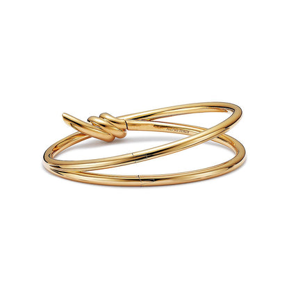 [Haelin Jewelry]KNOT DOUBLE ROW GOLD BRACELET