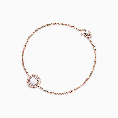 [Haelin Jewelry]DIAMOND CIRCLE PINK GOLD BRACELET