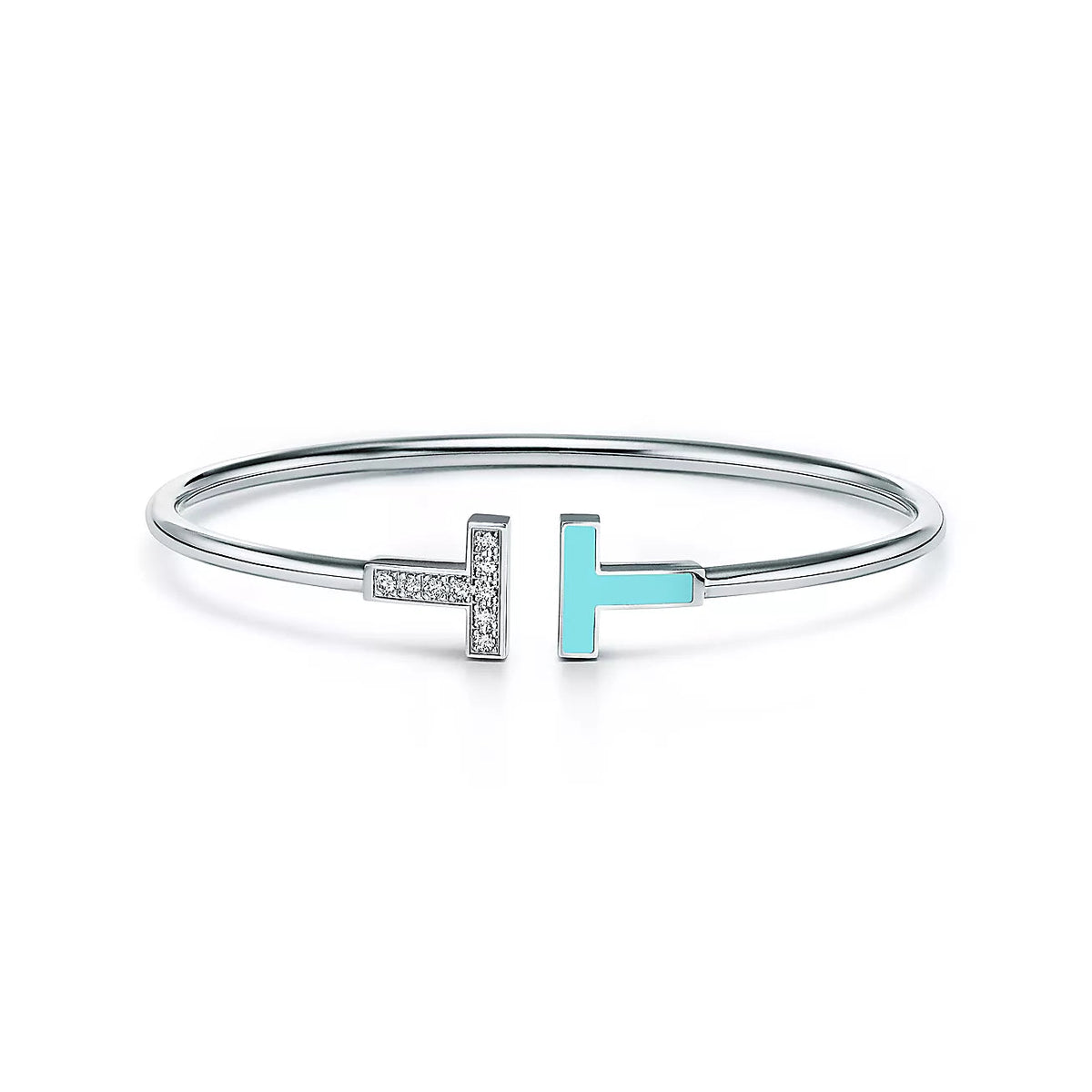 [Haelin Jewelry]T BRACELET 1.8MM TURQUOISE DIAMOND SILVER