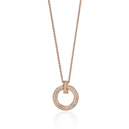 [Haelin Jewelry]T1 CIRCLE DIAMOND PAVED MEDIUM NECKLACE
