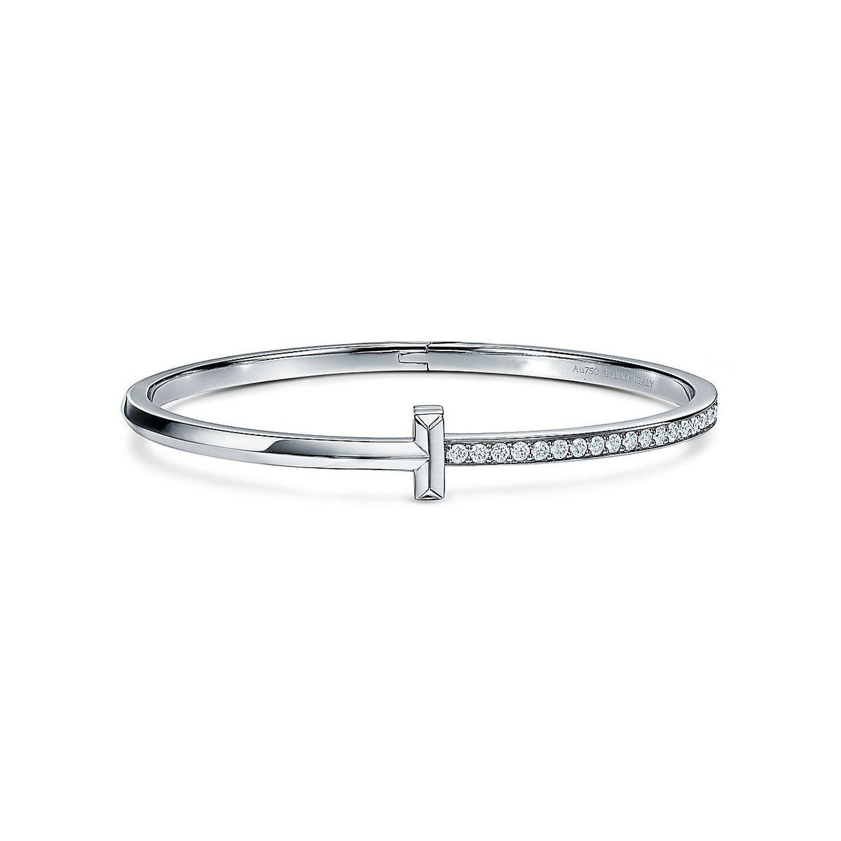 [Haelin Jewelry]NARROW T1 HINGED BANGLE DIAMOND SILVER