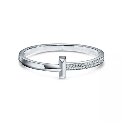[Haelin Jewelry]WIDE DIAMONDS HINGED BANGLE