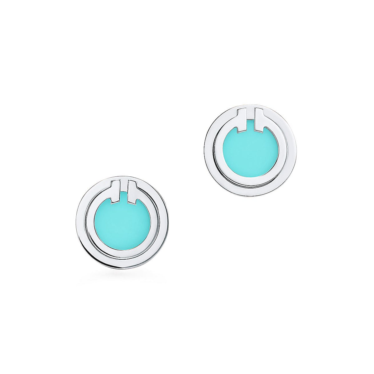 [Haelin Jewelry]TURQUOISE CIRCLE WHITE GOLD EARRINGS