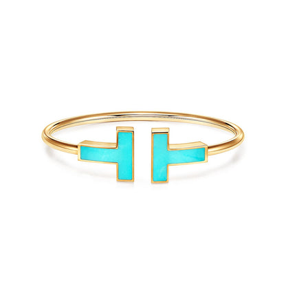 [Haelin Jewelry]T WIDE TURQUOISE OPEN BRACELET