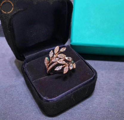 [Haelin Jewelry]VICTORIA DIAMOND VINE BYPASS RING PINK GOLD
