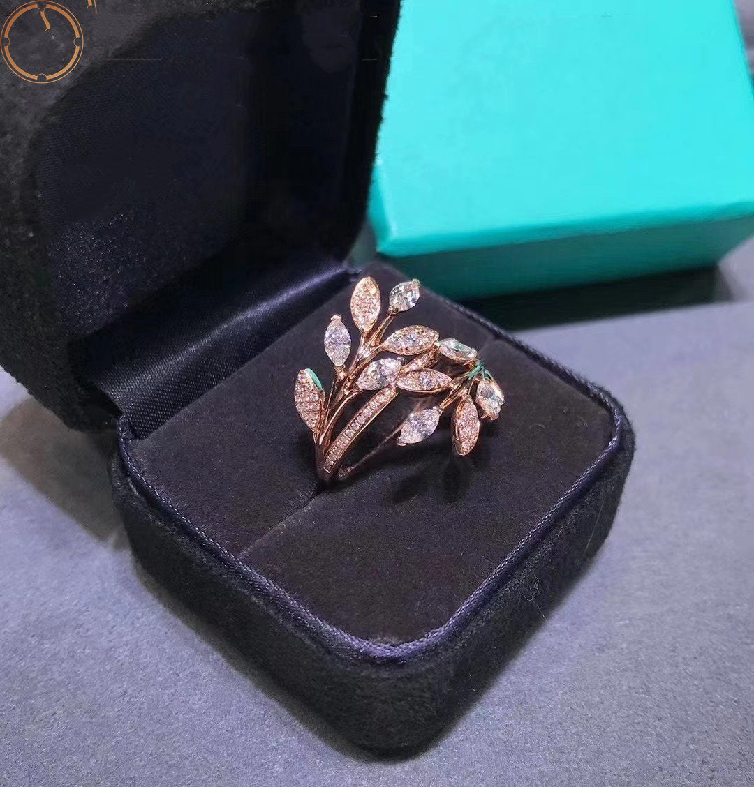 [Haelin Jewelry]VICTORIA DIAMOND VINE BYPASS RING PINK GOLD