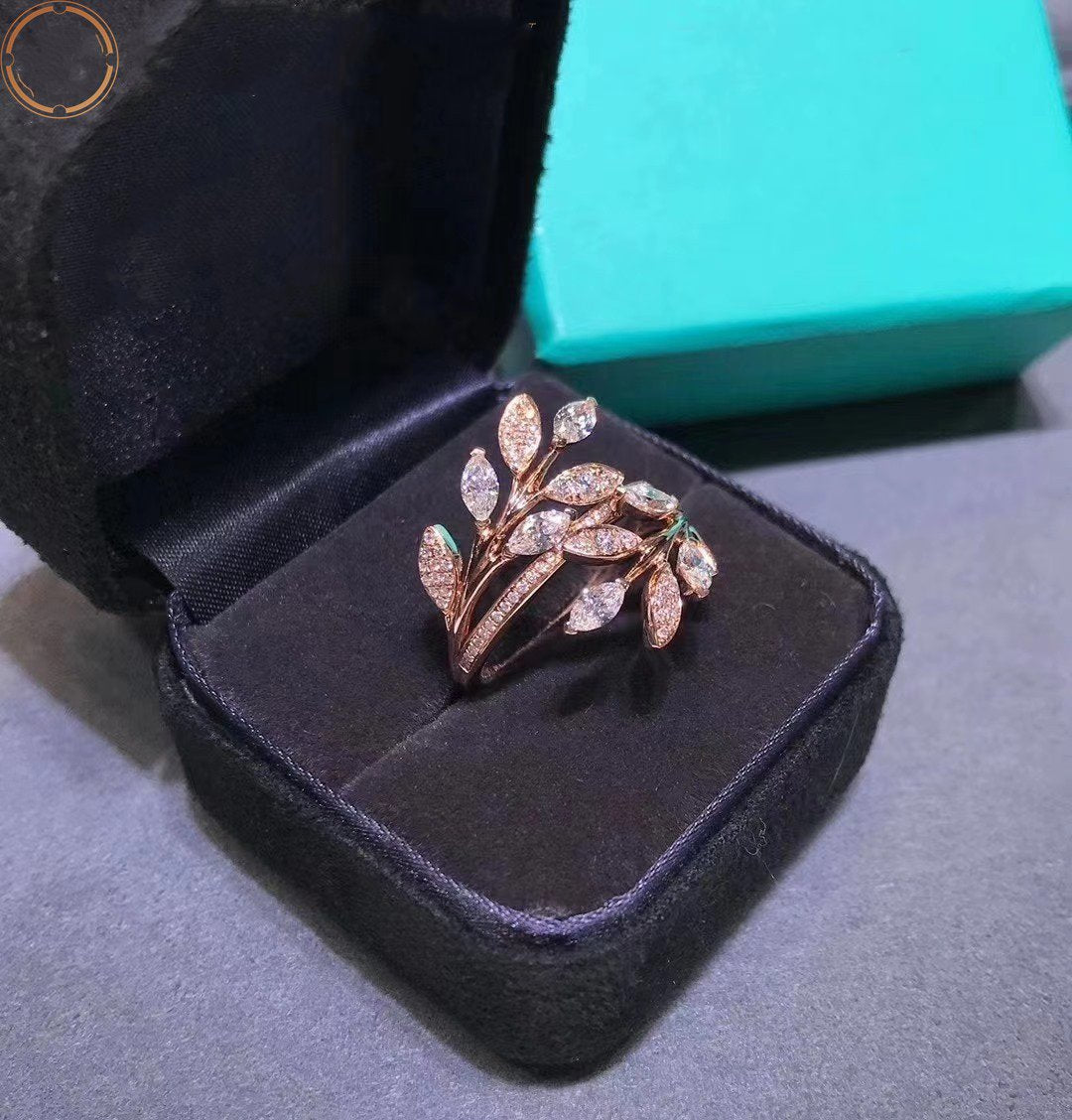 [Haelin Jewelry]VICTORIA DIAMOND VINE BYPASS RING PINK GOLD