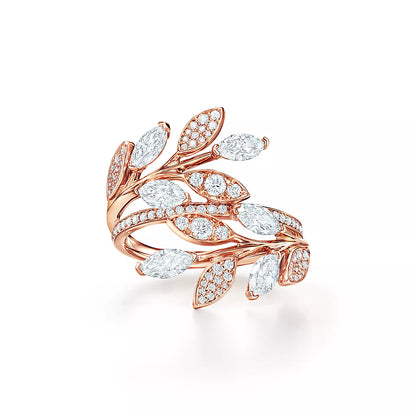 [Haelin Jewelry]VICTORIA DIAMOND VINE BYPASS RING PINK GOLD