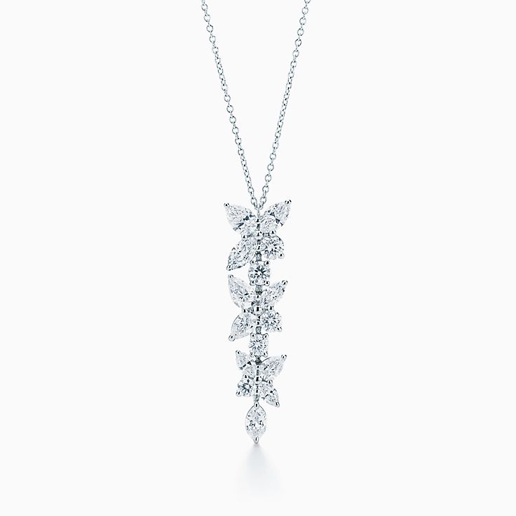 [Haelin Jewelry]MIXED CLUSTER DIAMOND DROP PENDANT