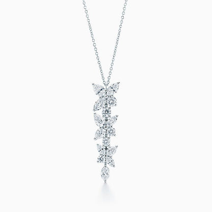 [Haelin Jewelry]MIXED CLUSTER DIAMOND DROP PENDANT